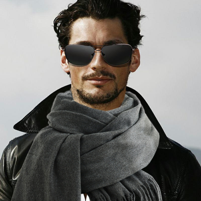 Wool Scarf Men - Modny szalik męski zimowy ciepły miękki