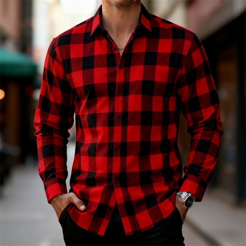 Męska klasyczna koszula w czer – Flannel Shirt Lined recenzja i cena