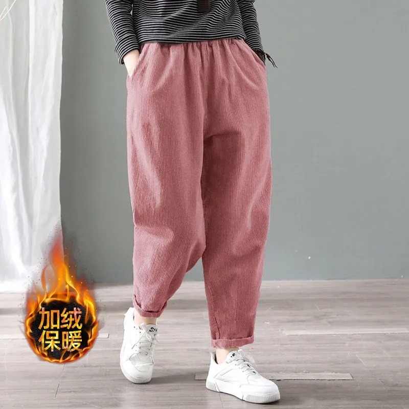 Damskie spodnie haremowe z tka – Corduroy Pant Warm recenzja i cena